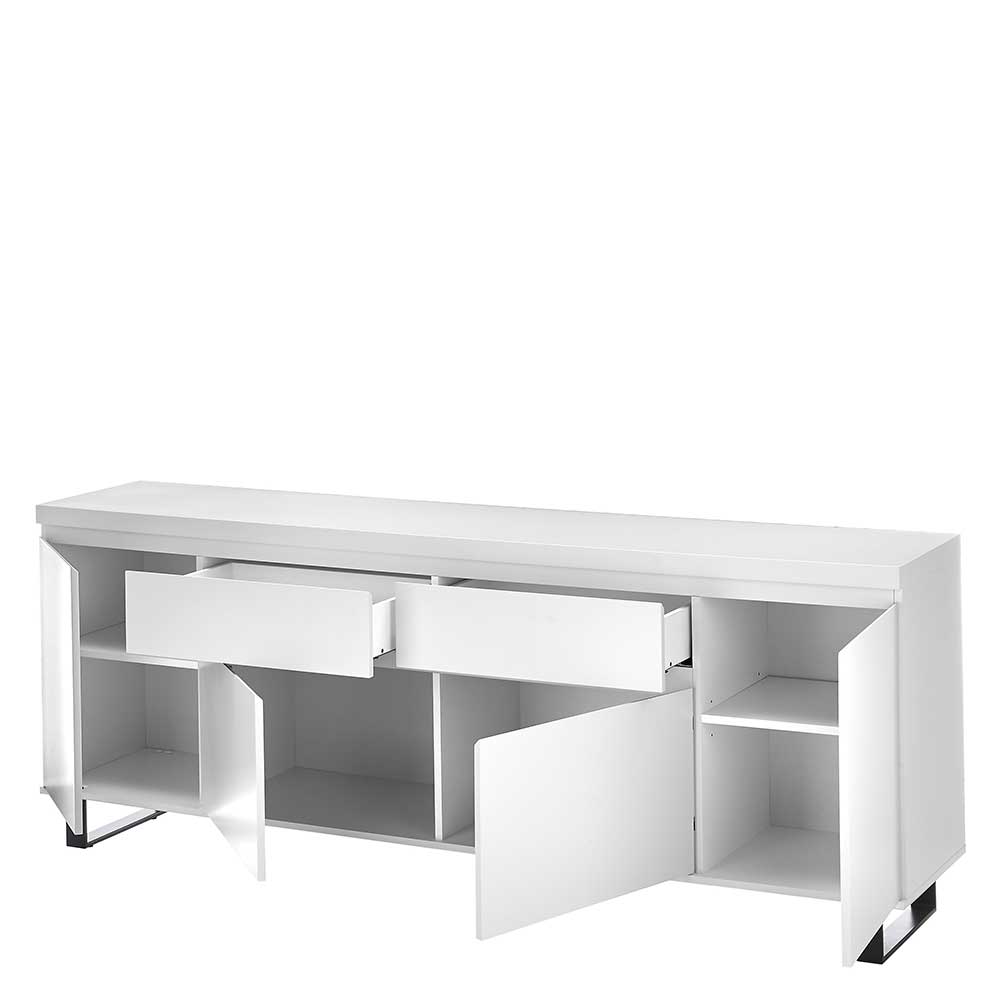 Sideboard in Weiß mit Schwarz - Atela