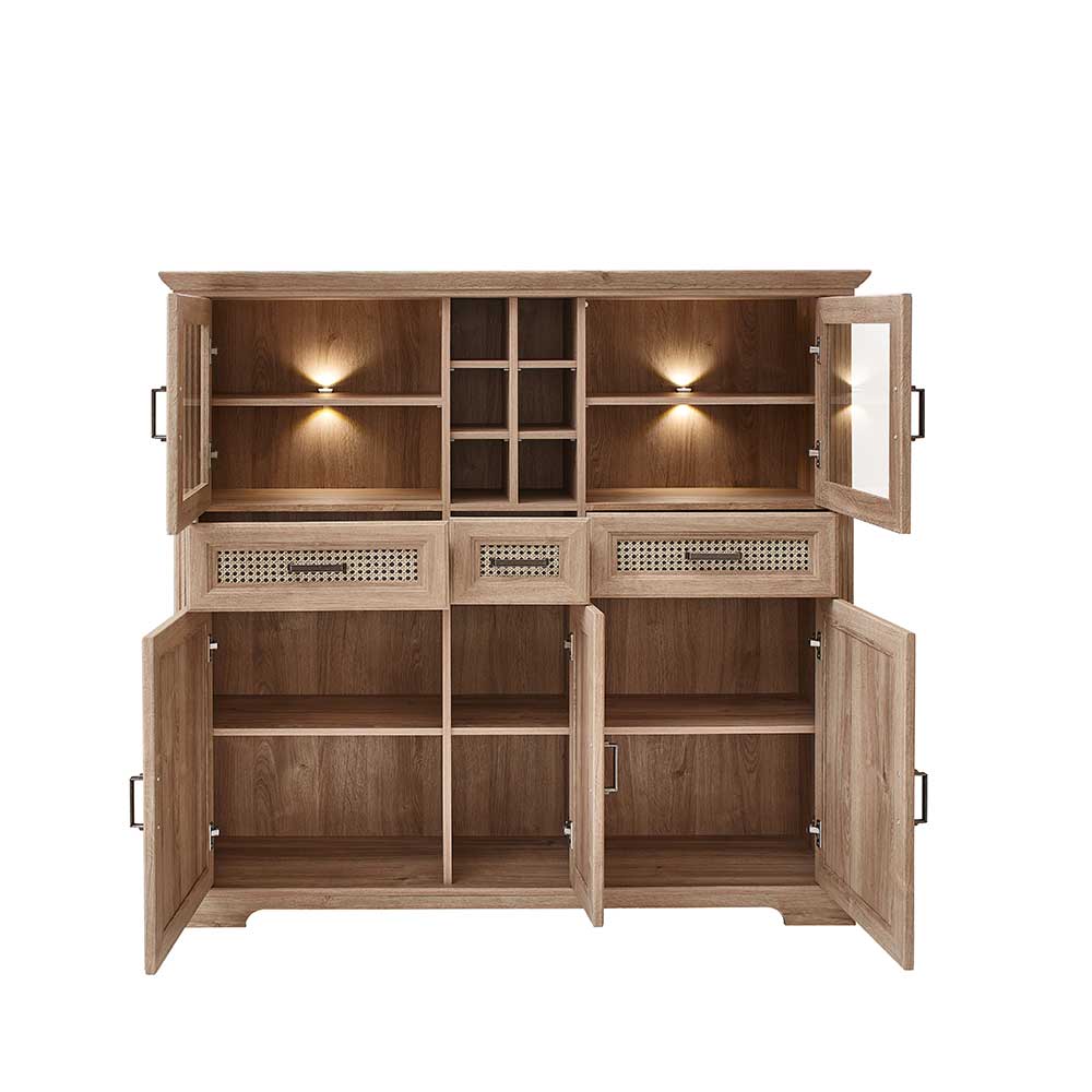 Landhaus Highboard mit LED Beleuchtung - Barack