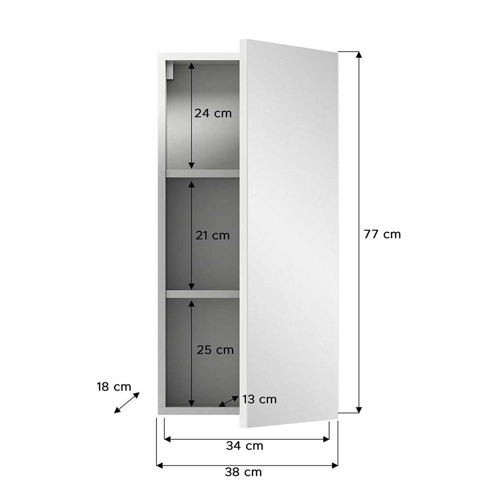 Schmaler Spiegelschrank fürs Badezimmer - Vitablos