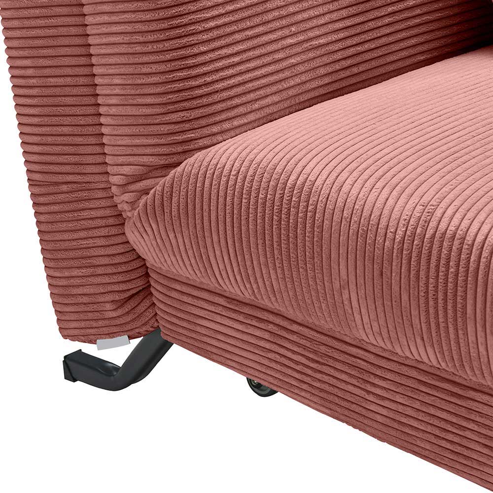 Cord Faltsofa in Rot 145x85x100 - Jannik