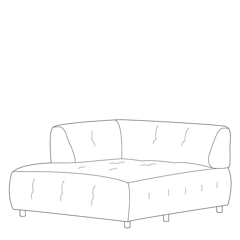 System-Couch - Ecke links in Graubraun - Shinin