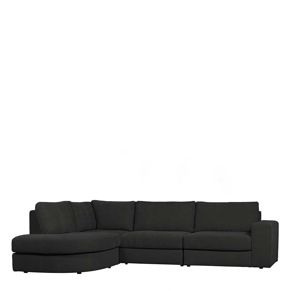 L Sofa aus Webstoff in Anthrazit - Jilatov