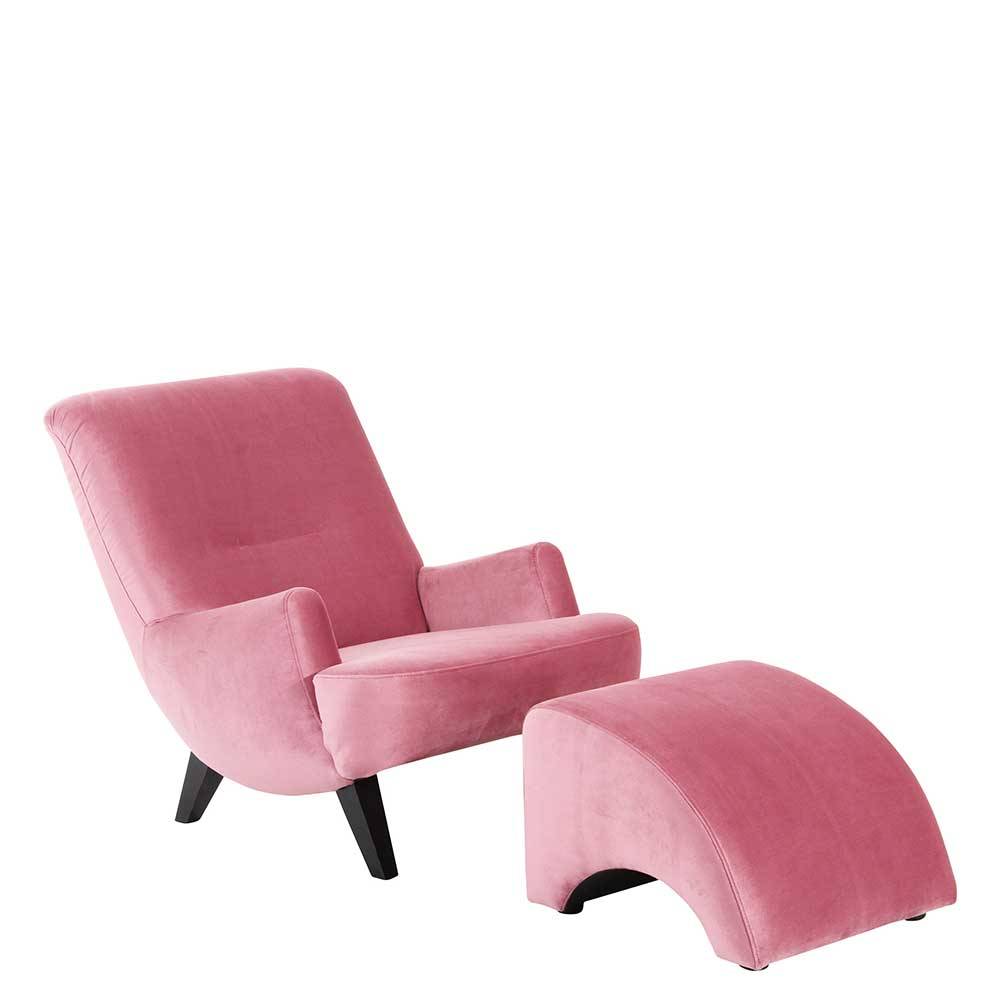 Relaxsessel in Rosa Samtvelours - Jily