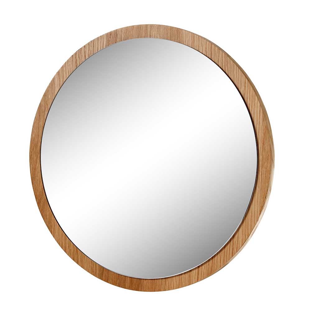 Runder Spiegel mit Eichenholz für die Wandmontage - 2 Größen - Kopiana