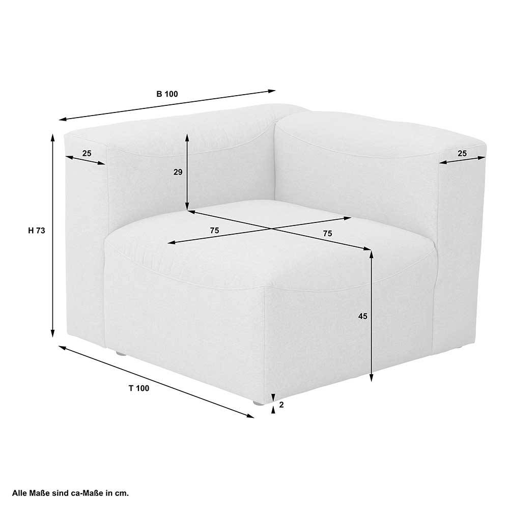 Modernes Sofa-Eckelement in Anthrazit - Telrama