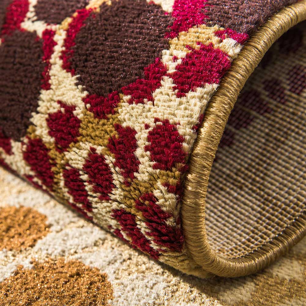 Runder Teppich mehrfarbigem - - Mort mit Muster Kurzflor