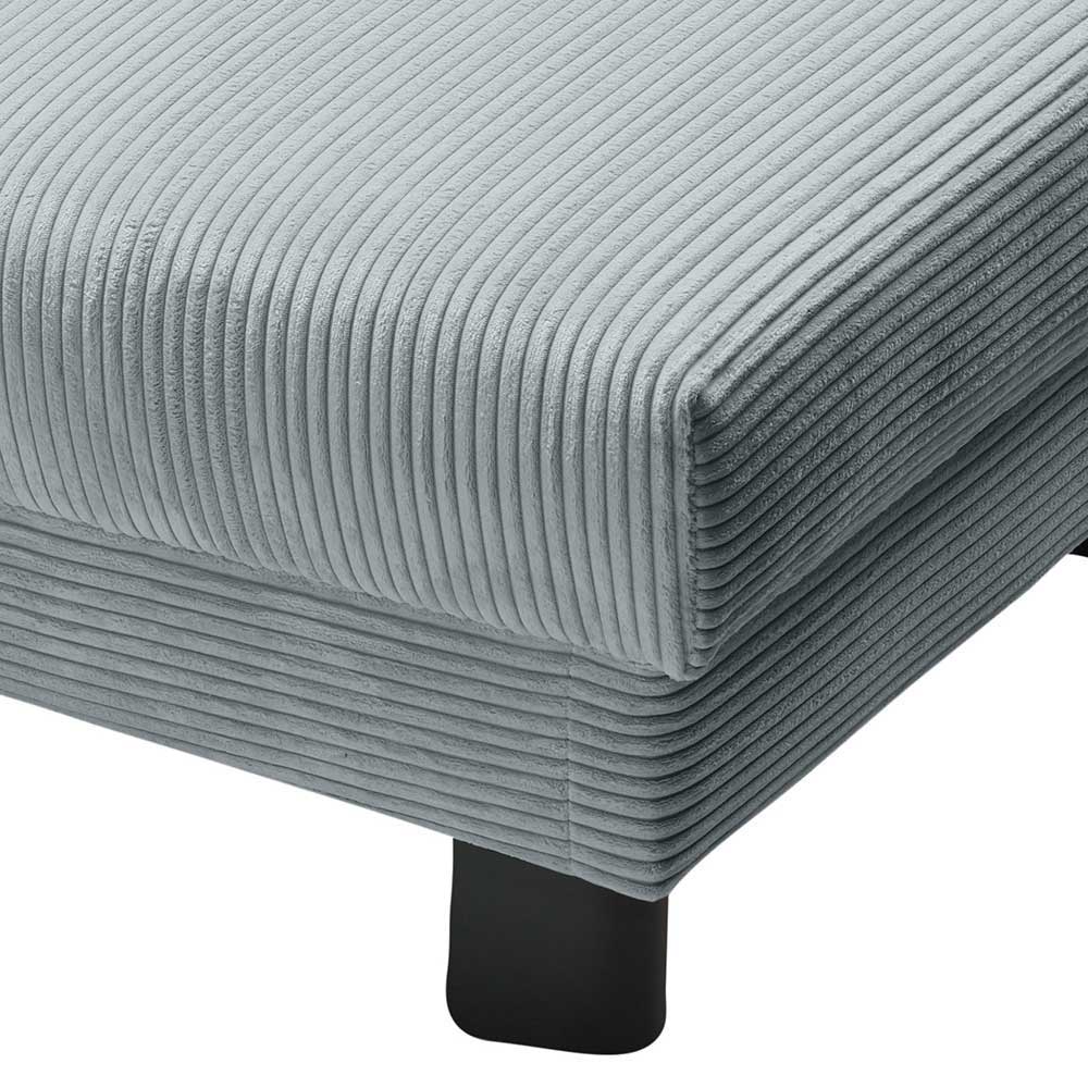 Ausklappbares Sofa aus Cord in Hellblau - Rachel