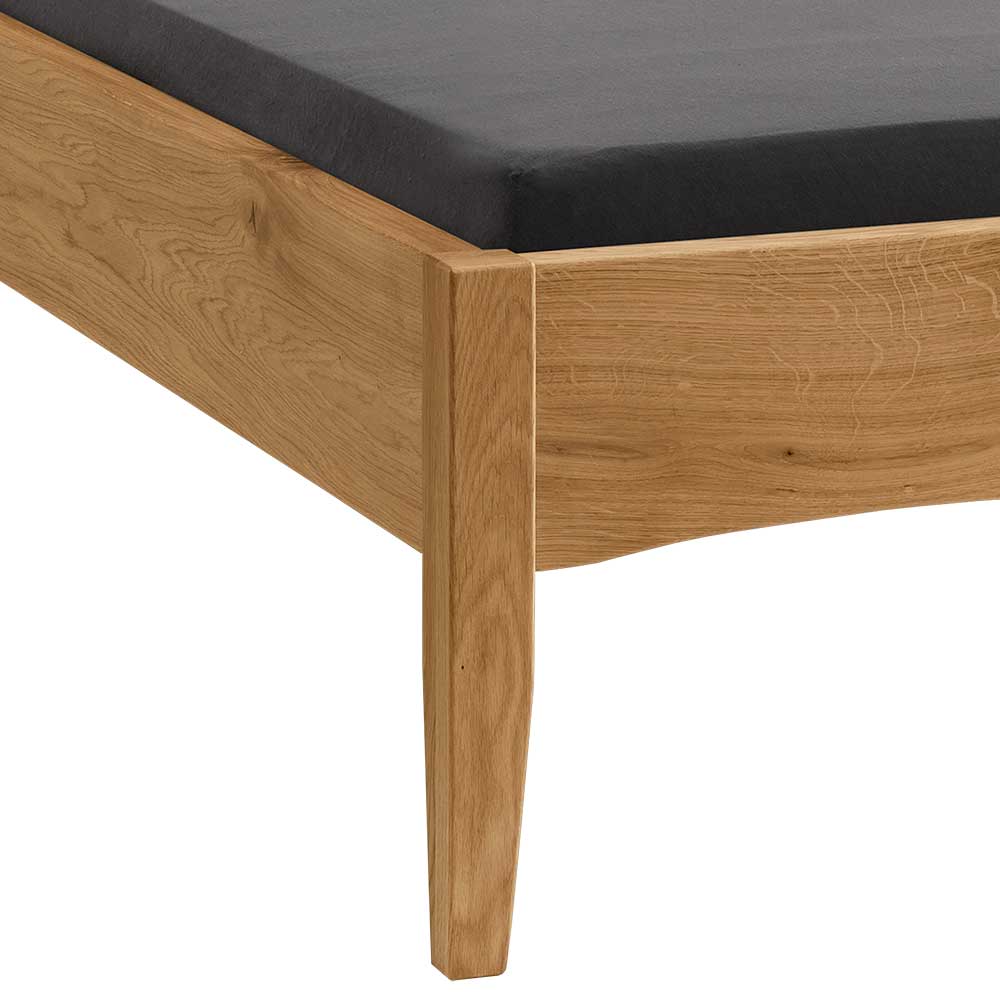 Wildeiche Doppelbett mit Holzkopfteil - Adeira