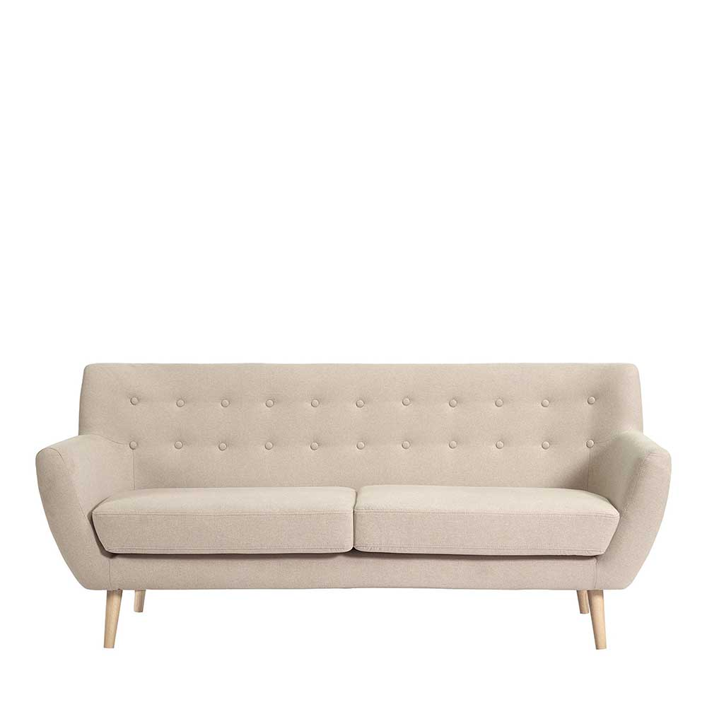 Retro Style Sofa in Beige mit Natur - Paulo