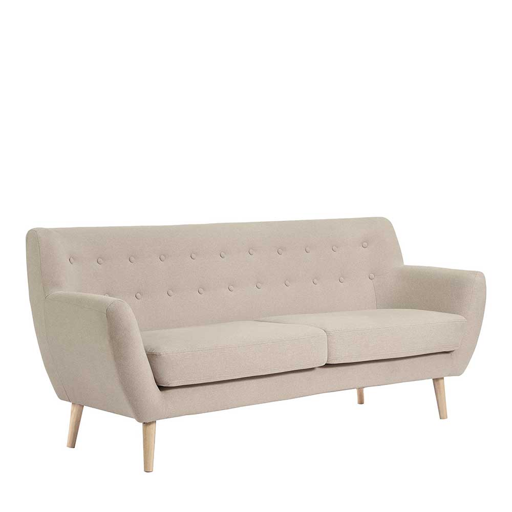 Retro Style Sofa in Beige mit Natur - Paulo