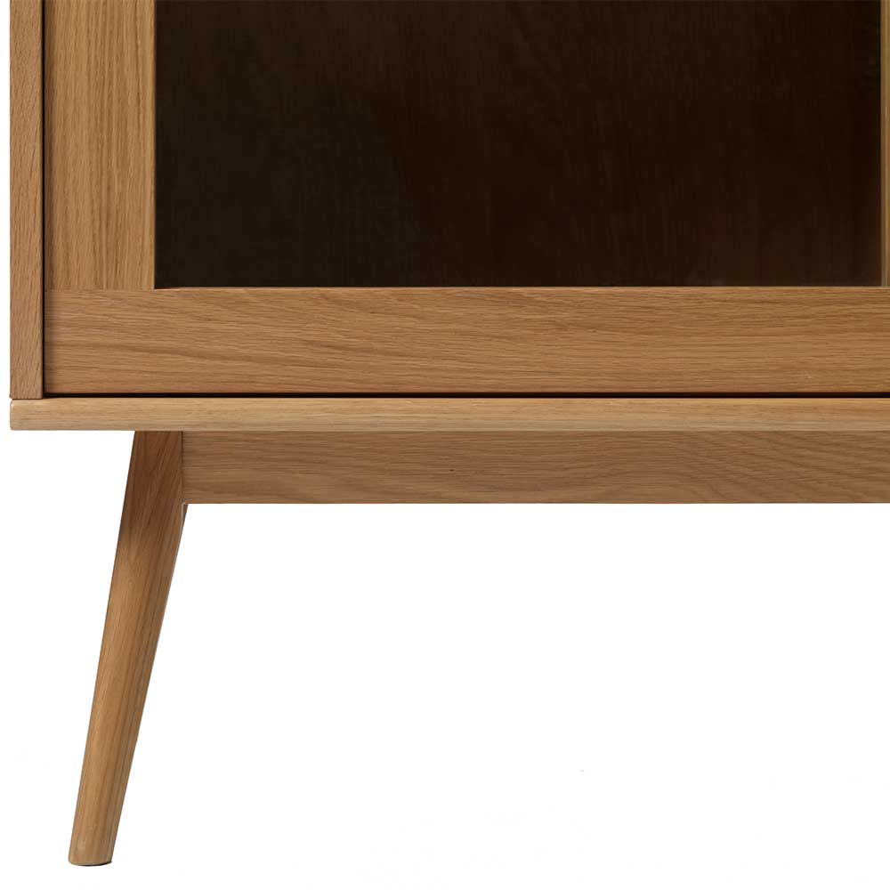 Helles Highboard mit Glas in Natur - Saltenas