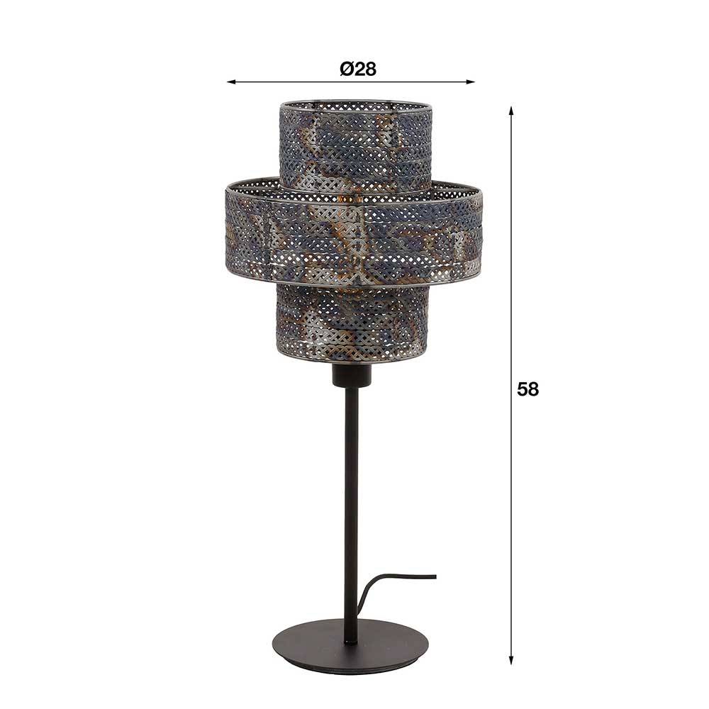 Tischleuchte in Schwarzbraun Metall - Three