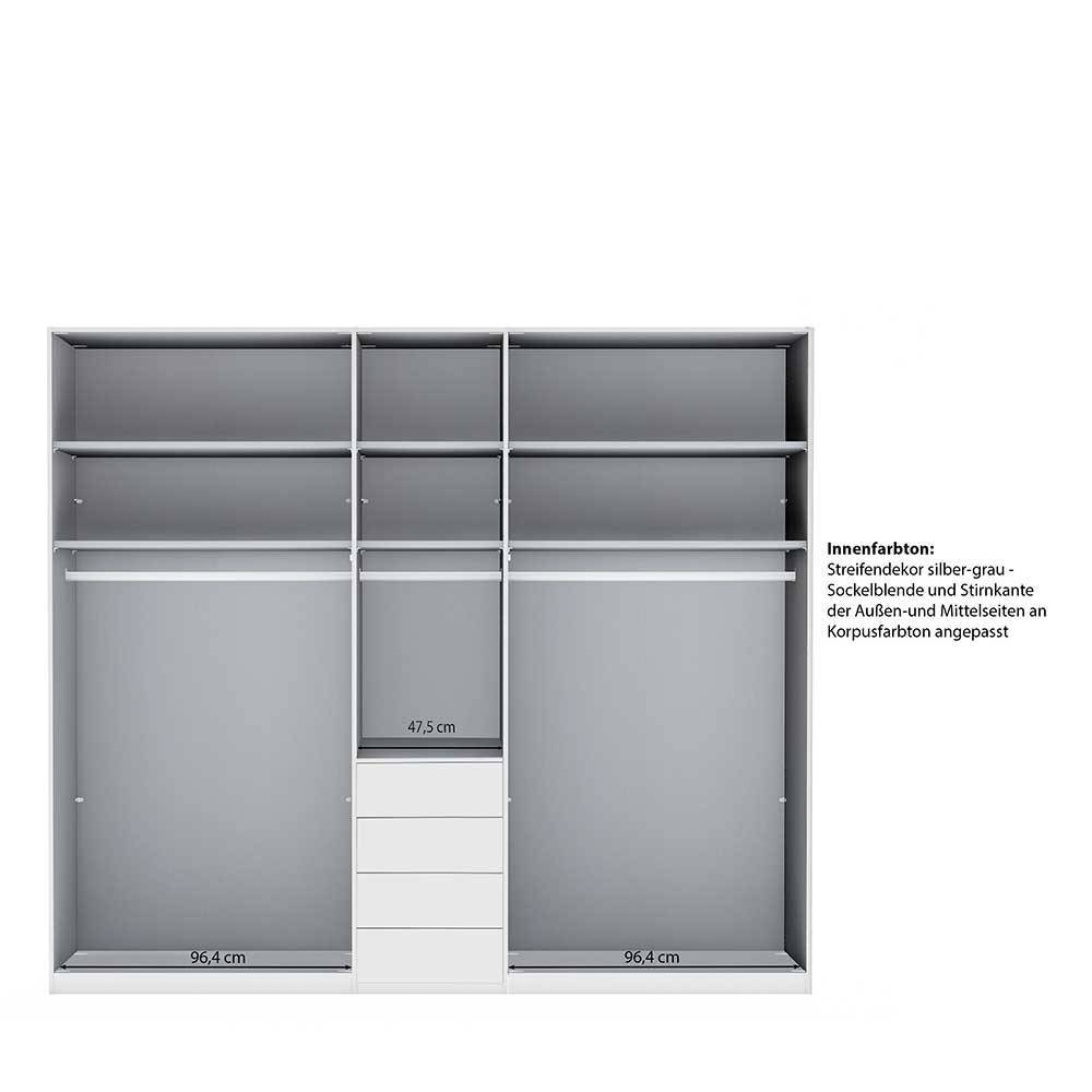 5-türiger Schlafzimmer-Schrank 247 cm breit - Pascan