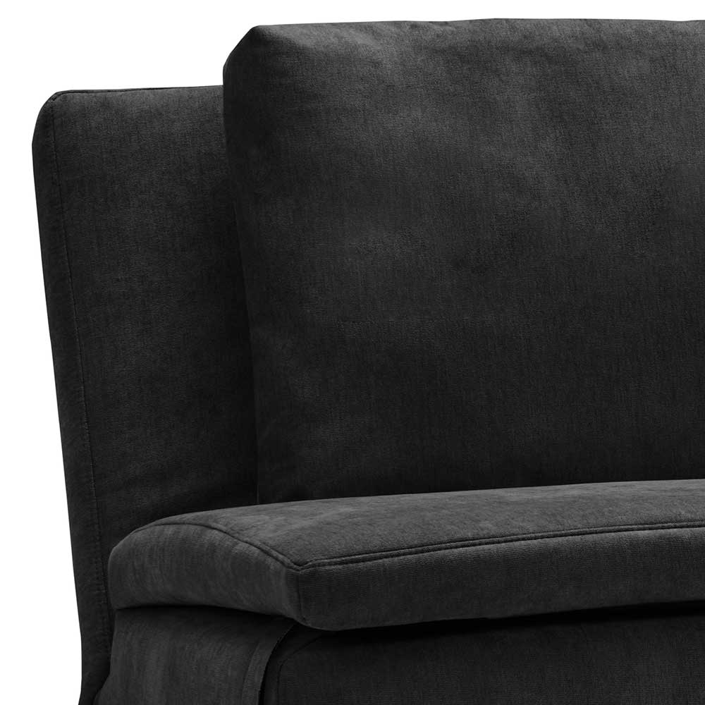 Microvelours Klappsofa in Schwarz - Ocna