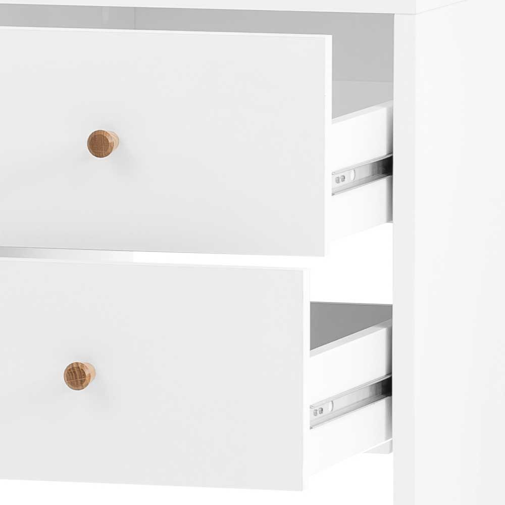Schreibtisch Skandi Schubladen im Niuna in Weiß Design mit 2 -