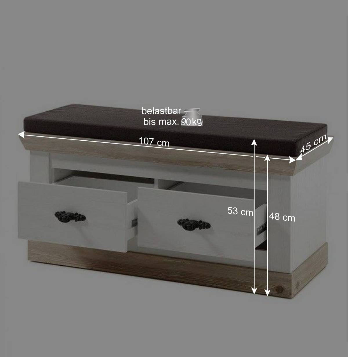 Schrank mit Spiegeltür & Garderobe - Nedita (dreiteilig)