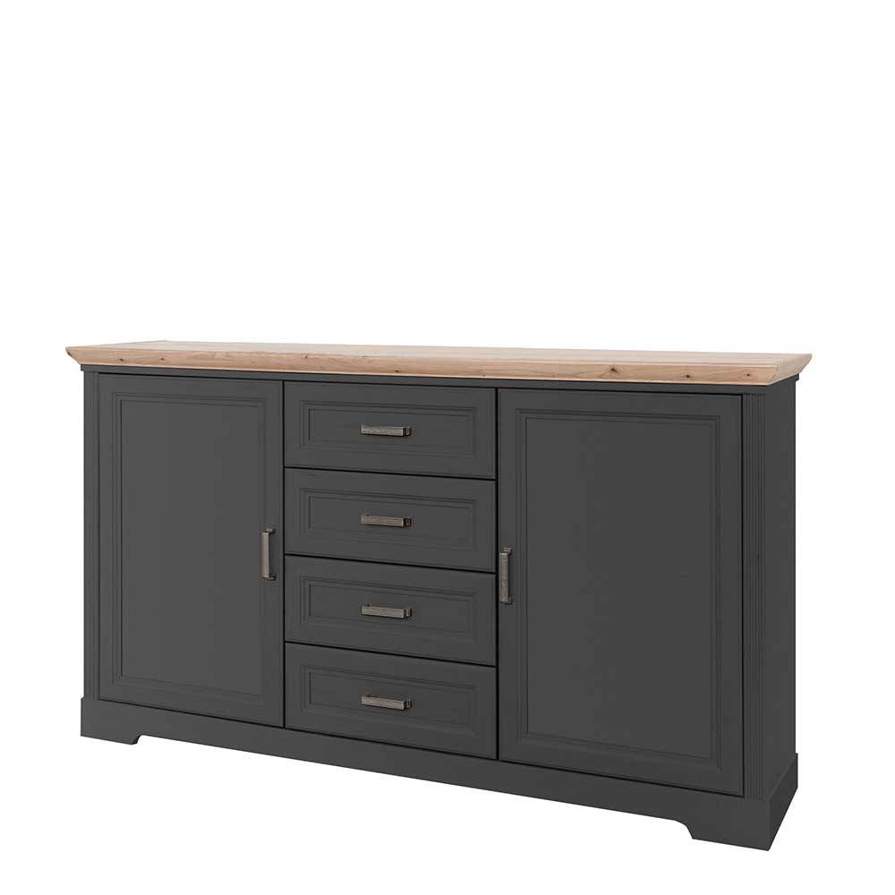 Sideboard in Dunkelgrau mit Wildeiche - Zenuvra