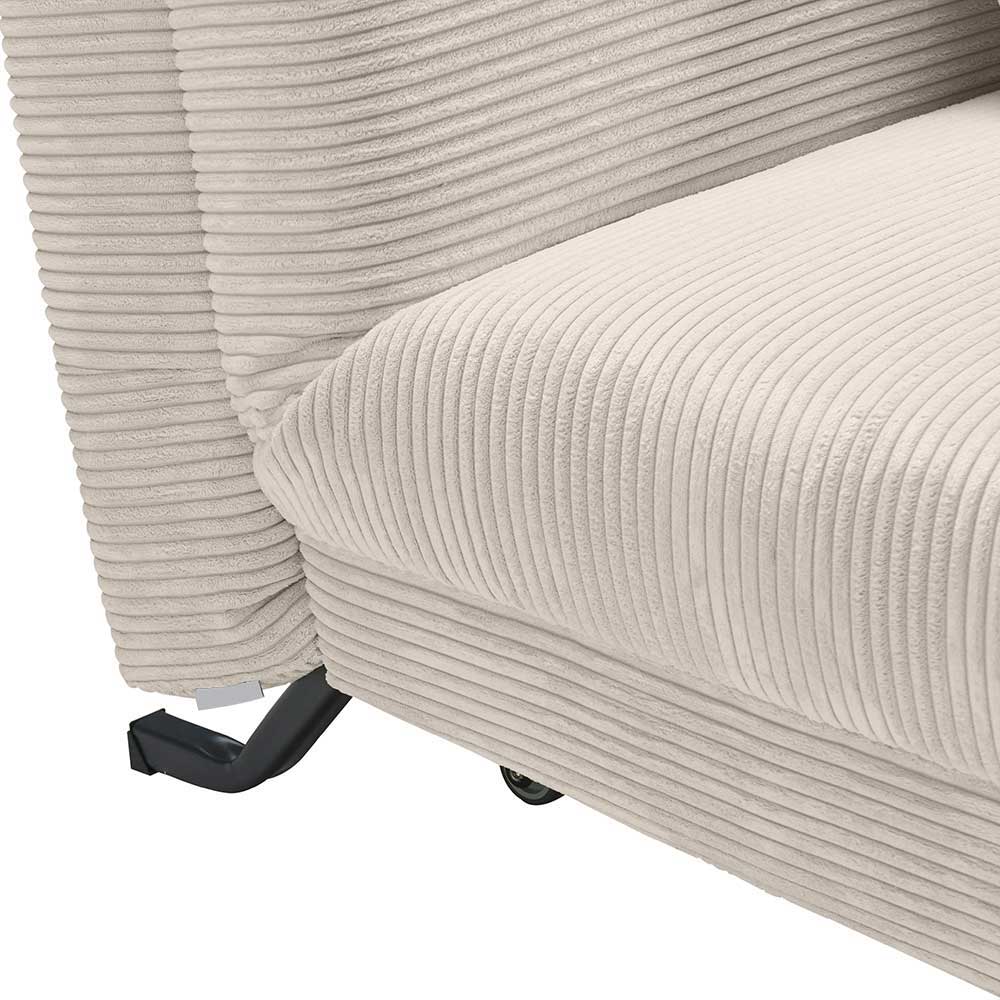 Schlafsofa zum Ausziehen in Beige Cord - Zentra