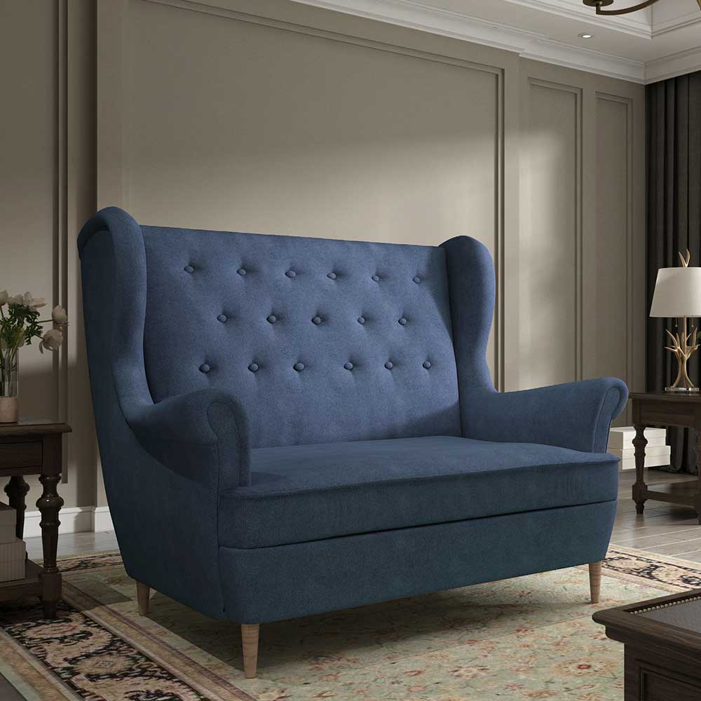 Blaugraues Ohrensofa im Skandi Design - Suennas