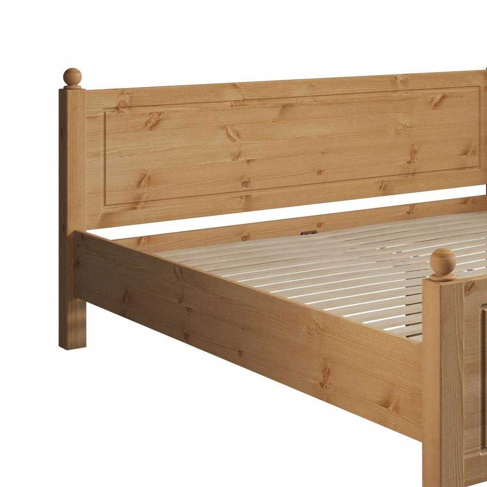 Country Style Bett aus Kiefer Massivholz - Rusula