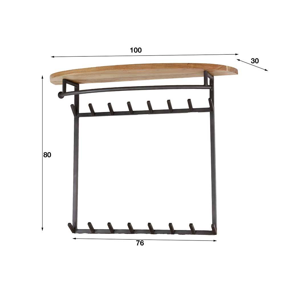 Garderobe mit 16 Haken und Stange - Drucana