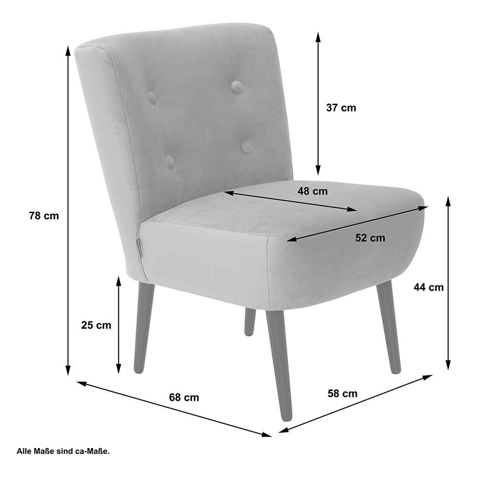 Lounge Sessel in Hellgrau und Buche - Andre