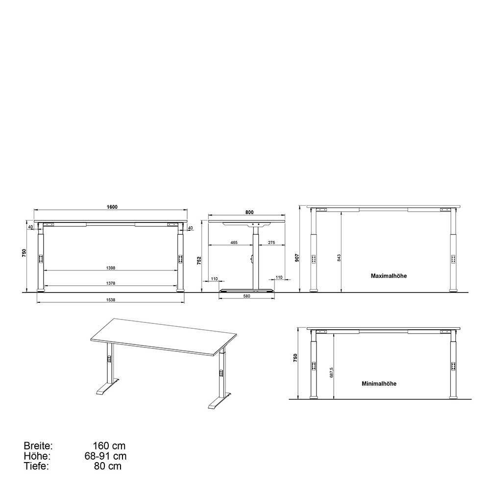 Schreibtisch & Rollcontainer Set - Sparkle (zweiteilig)