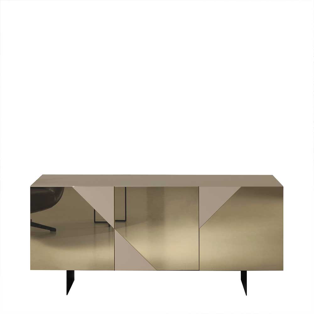 3-türiges Sideboard mit Spiegelglas in Bronze - Razepta