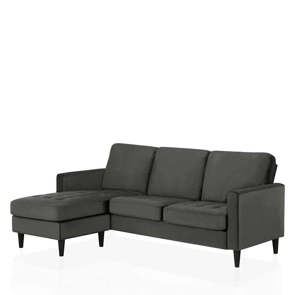 Dreisitzer L-Sofa in Dunkelgrau - Enzetrana