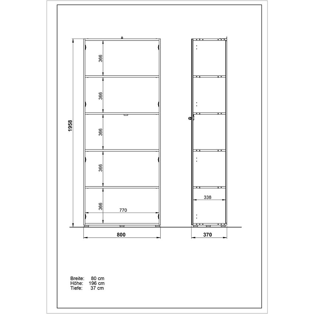 Weißer Aktenschrank abschließbar - Fidania