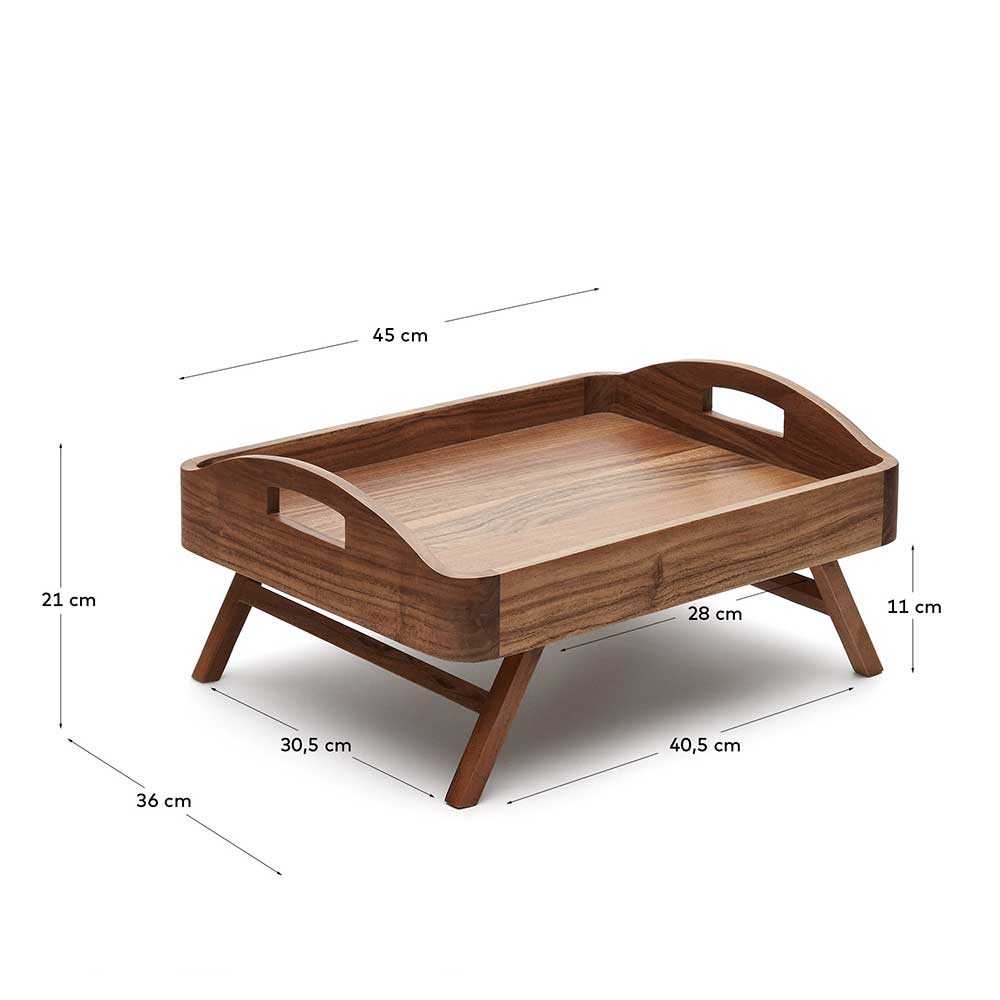Massivholz Tablett mit Klappfüßen - Johns