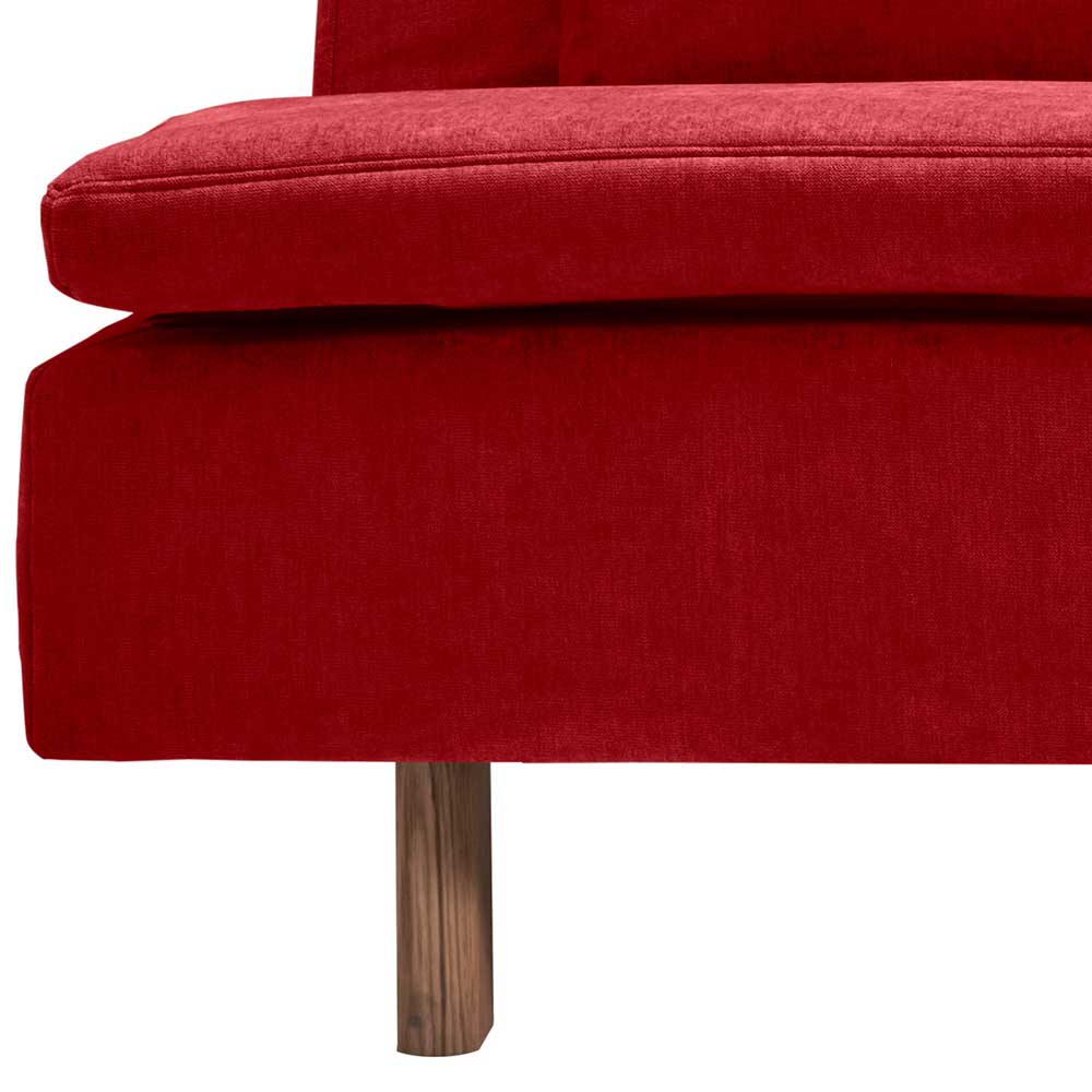 Rotes Klappsofa mit Microvelours Bezug - Suraga