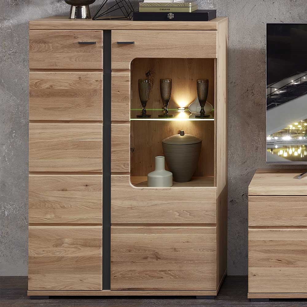 Highboard Vitrine mit LED Beleuchtung - Latenda