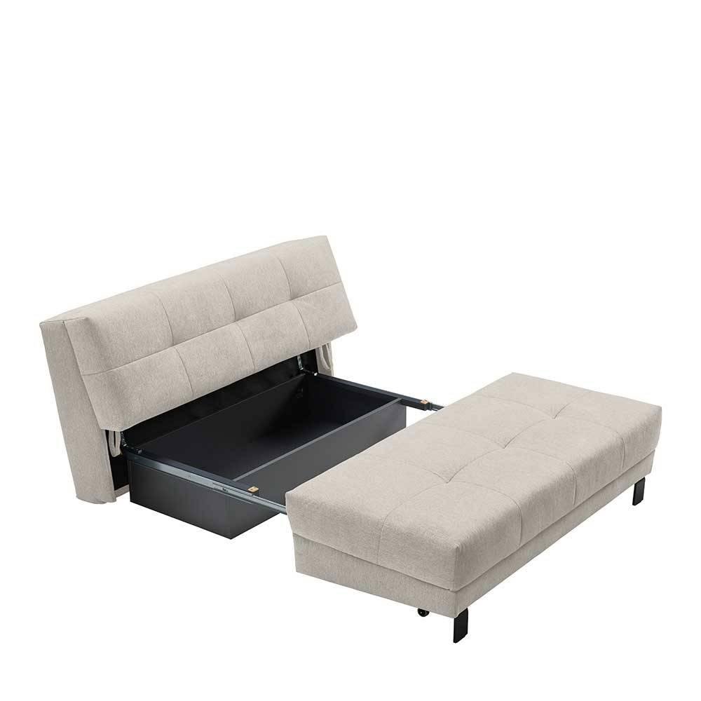 Bettcouch in Beige Stoffbezug - Jarne