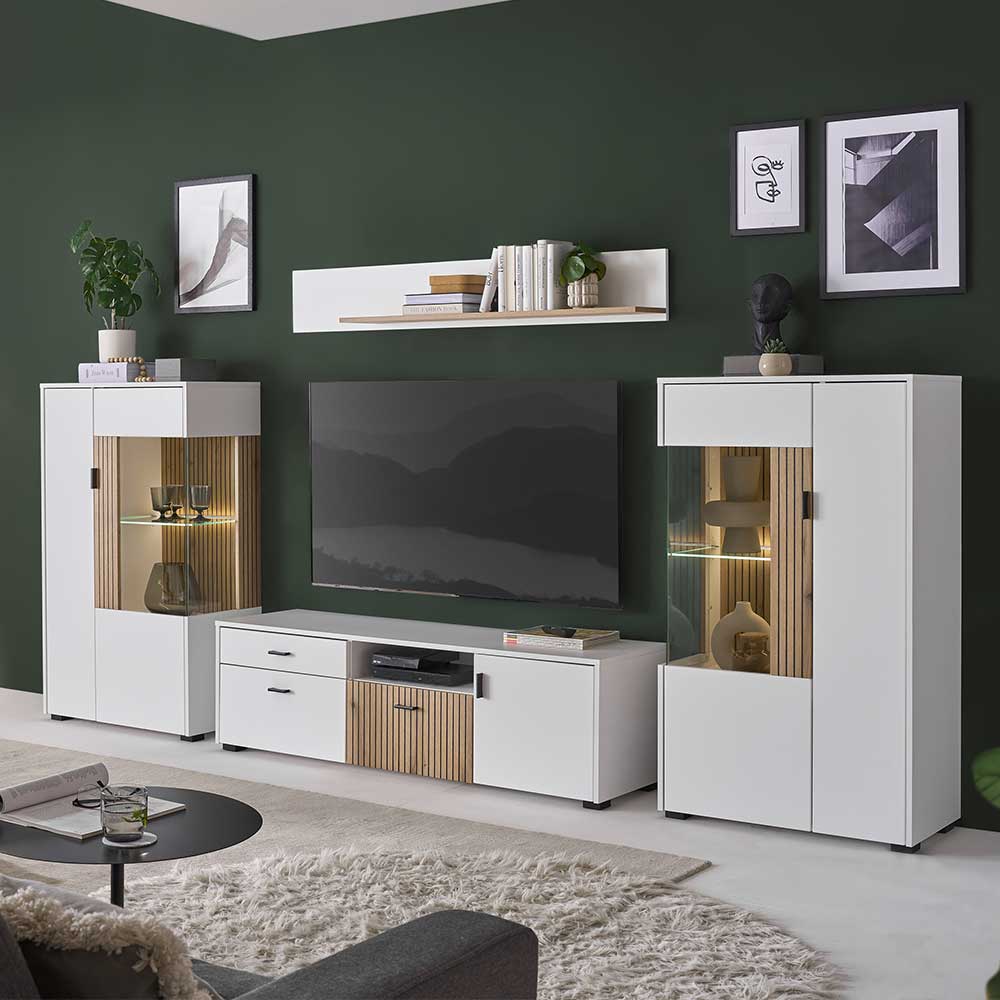 TV Anbauwand Set modern - Nenaloro (vierteilig)