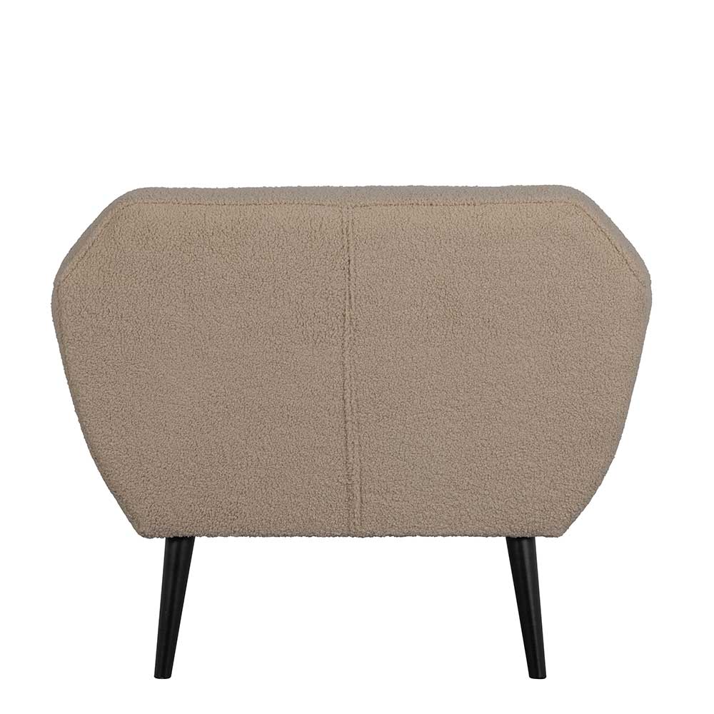 Sessel aus Webplüsch in Beige - Azizi