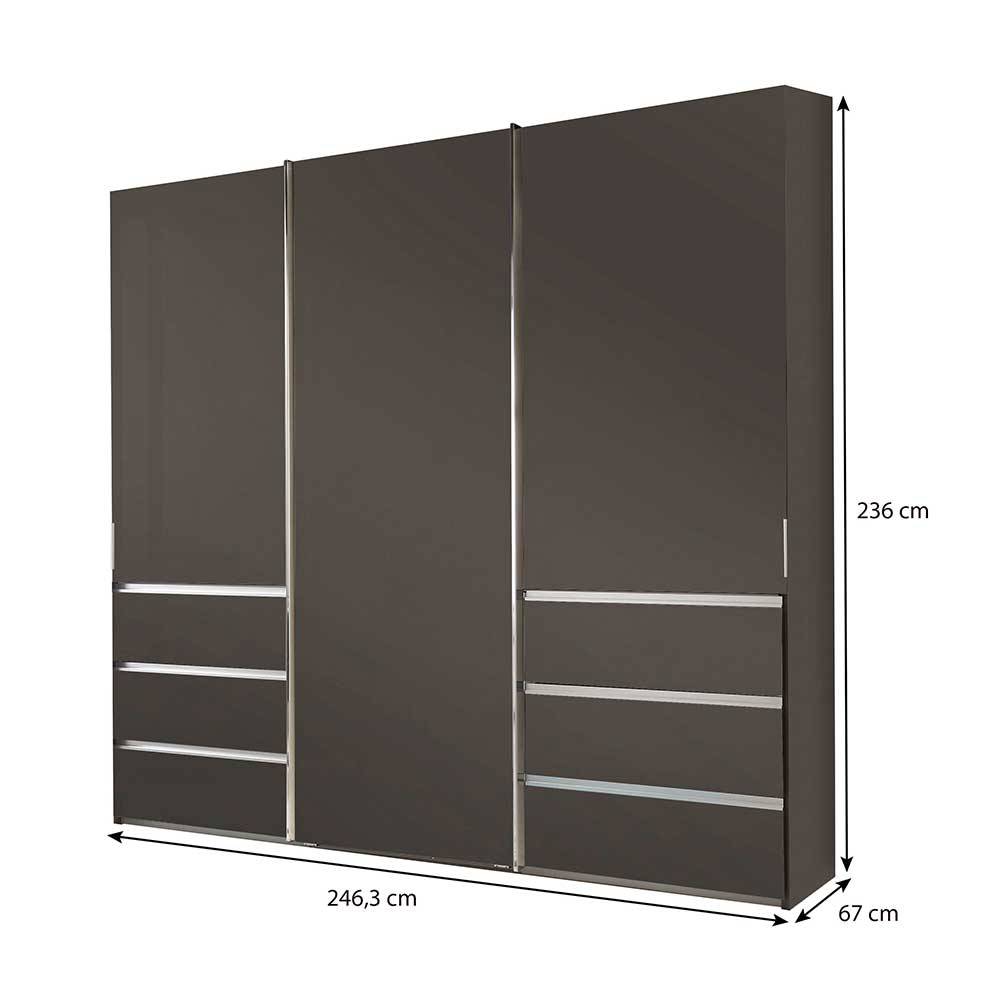 Kombi-Kleiderschrank in Braun - 250 cm - Classico