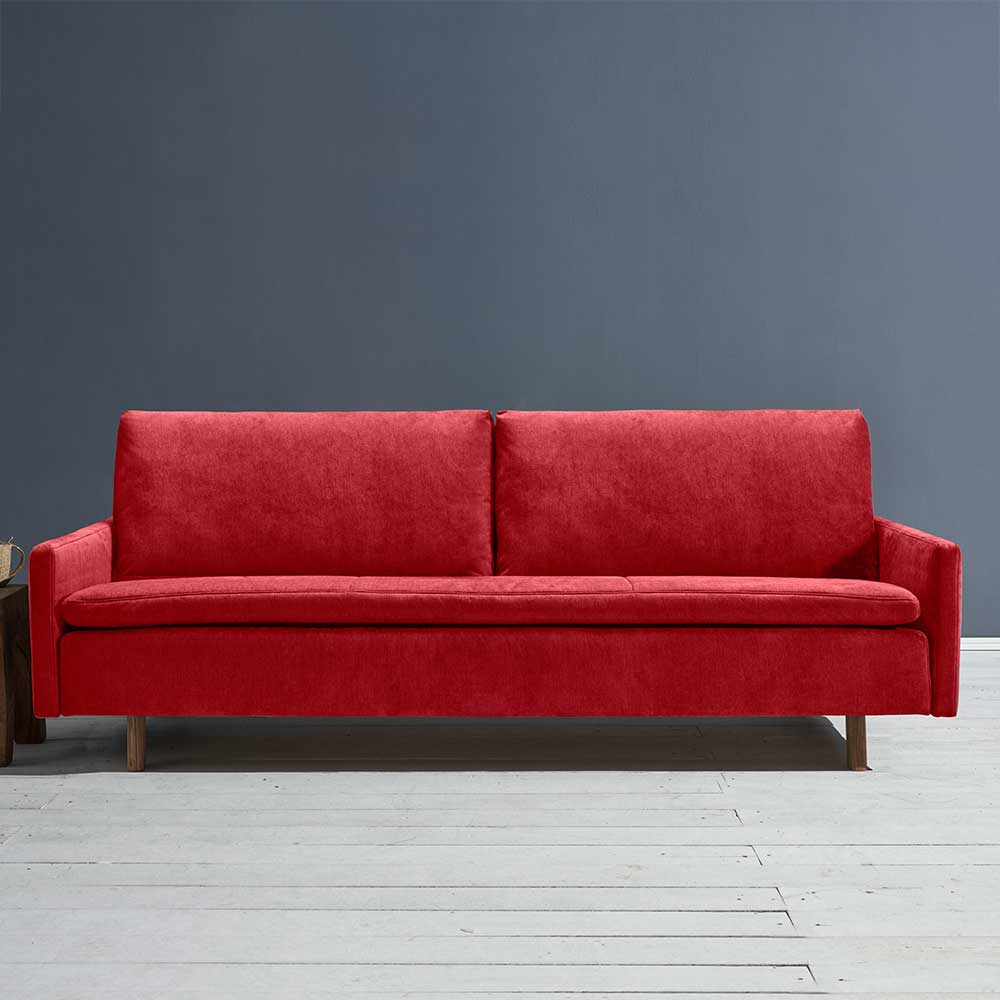 Couchbett in Rot mit Eiche - Samona