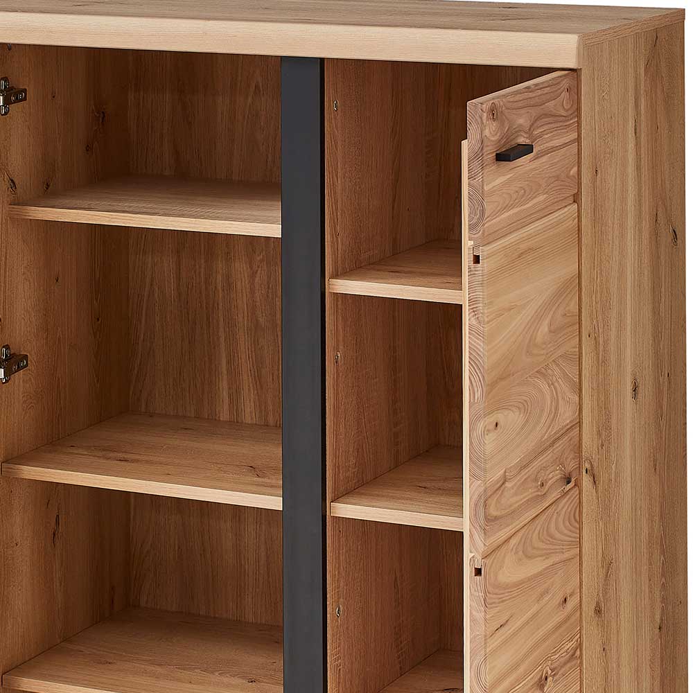 123x121x42 3-türiges Highboard teilmassiv - Latenda