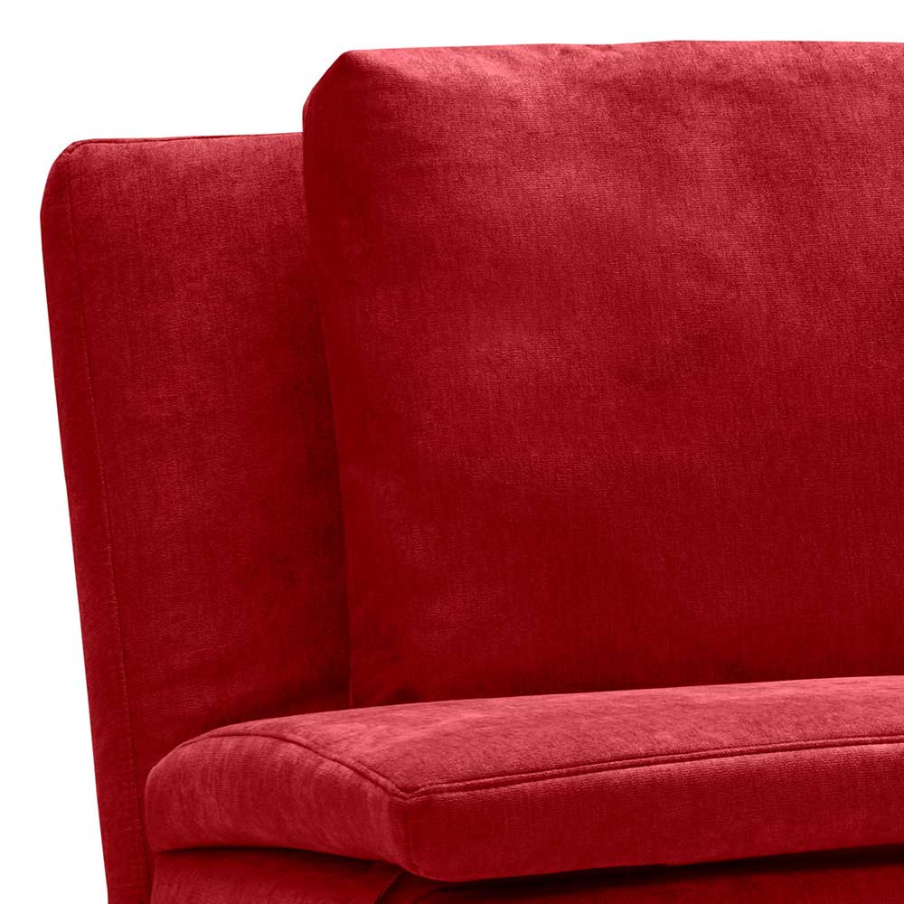 Rotes Klappsofa mit Microvelours Bezug - Suraga