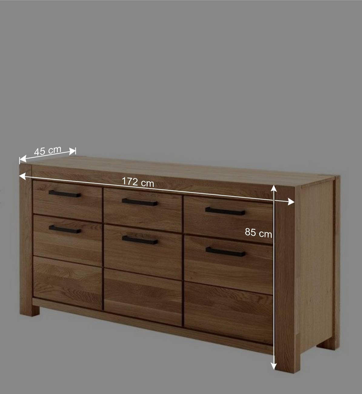 Wildeiche Sideboard teilmassiv - Sophia