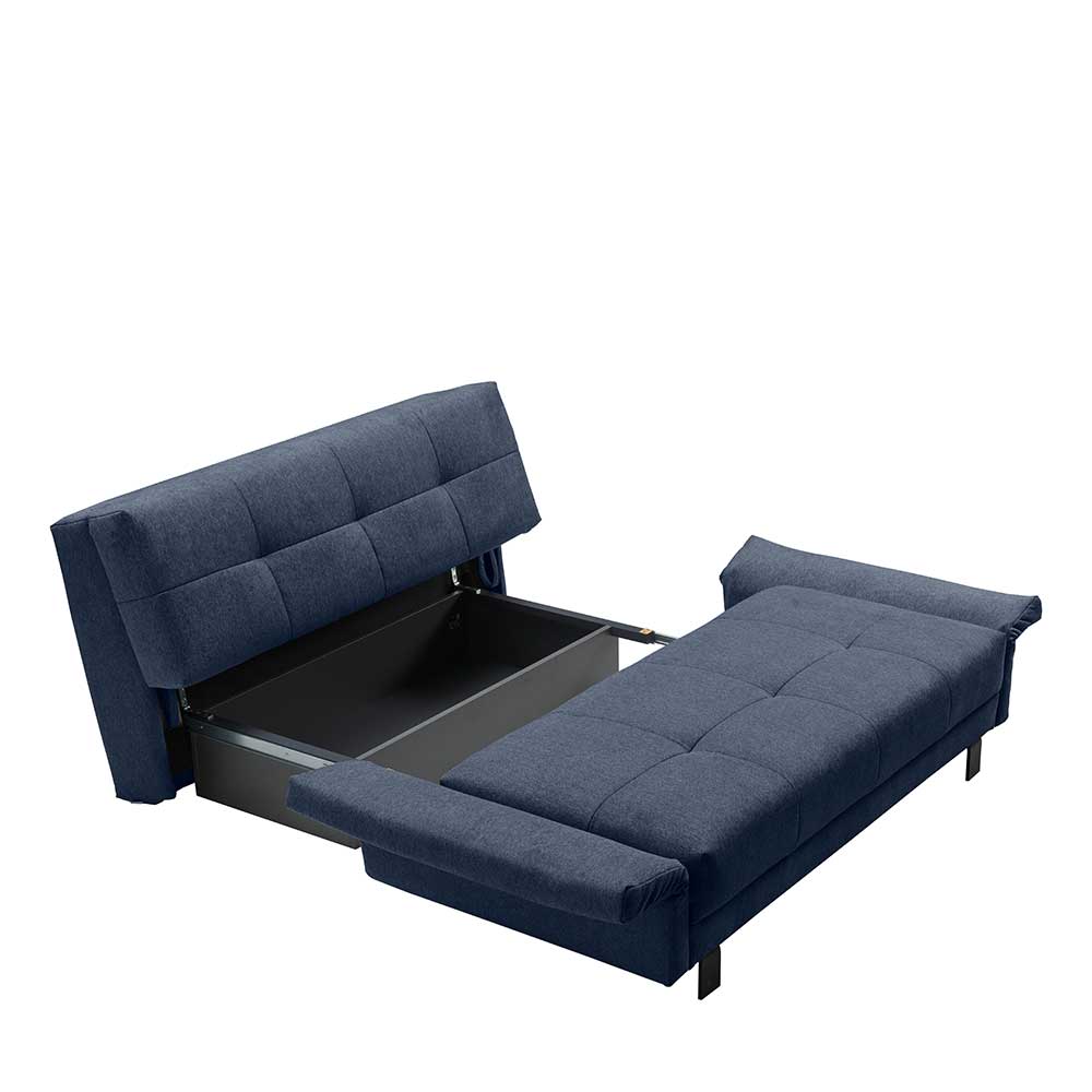 Blaues Schlafsofa mit Bettkasten - Zigaro