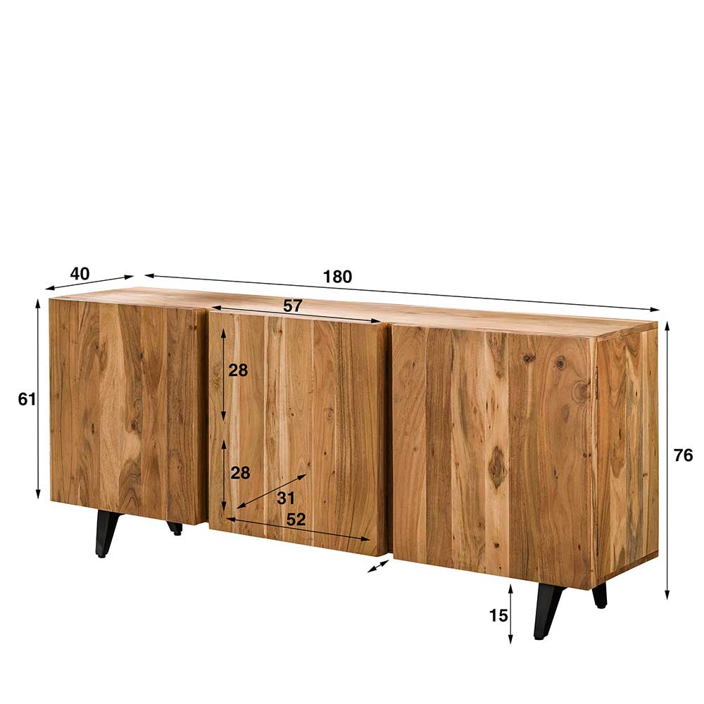 Industrial Sideboard mit drei Türen - Calicantas