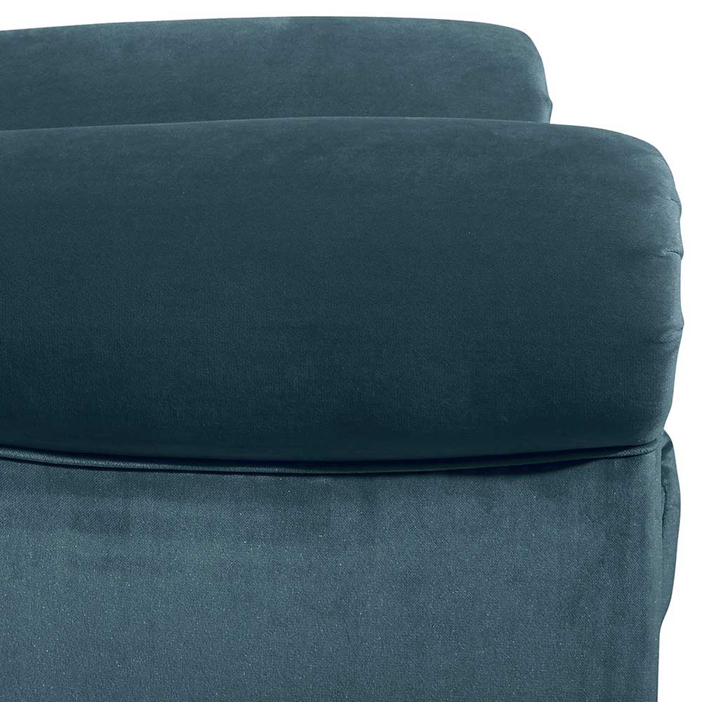 Samtvelours Chesterfield-Polstersessel in Petrol - Varescan