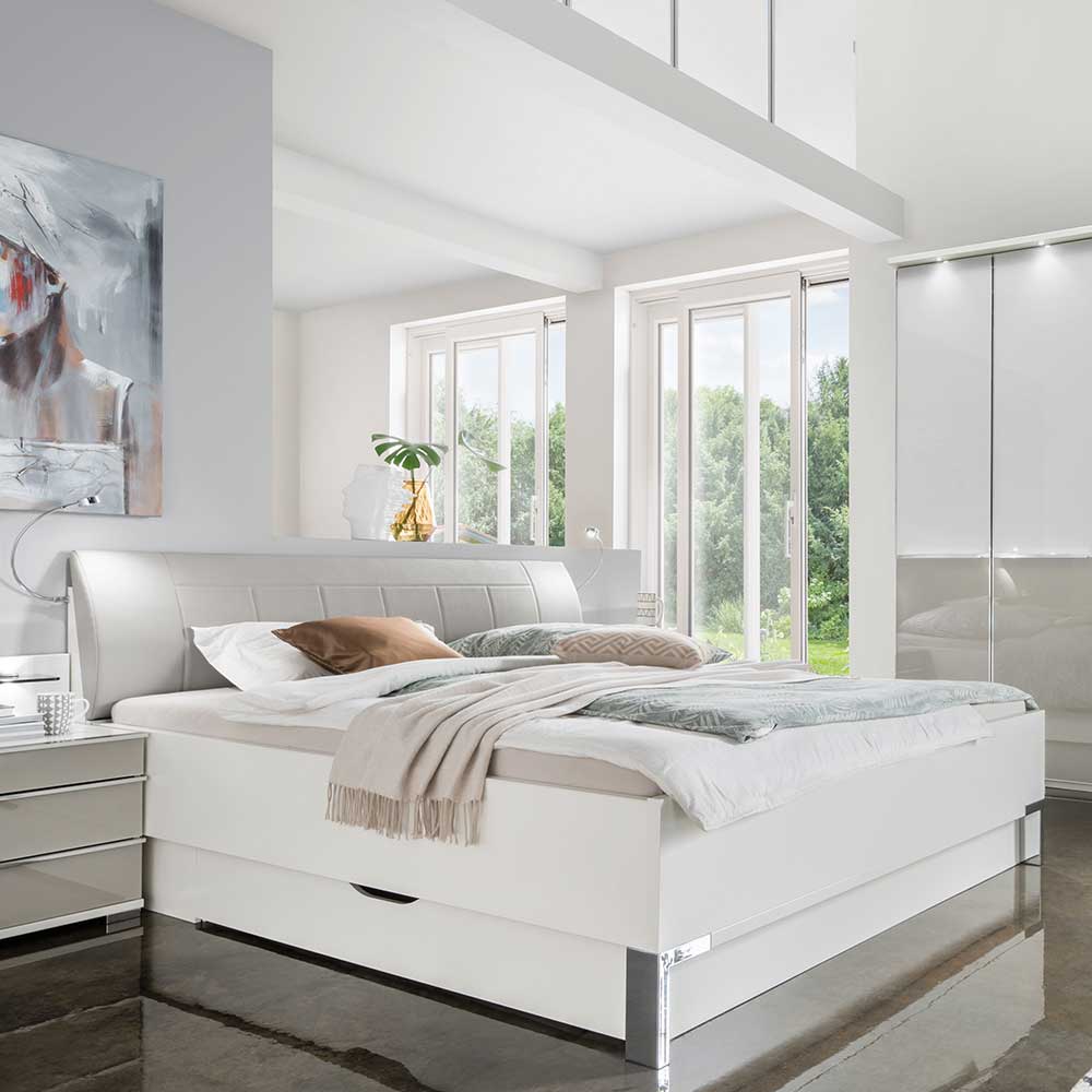 Erienvo Set (4-teilig) Komplettschlafzimmer in - modern mit Weiß Hellgrau