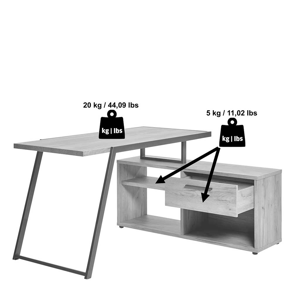 Design Schreibtisch mit Stauraum - Tamba