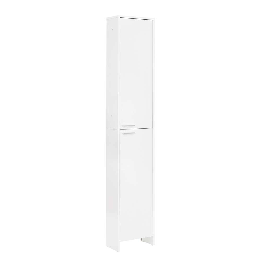 Weißer Badezimmer-Hochschrank mit Türen zwei Taipunas cm - 37x198x20 