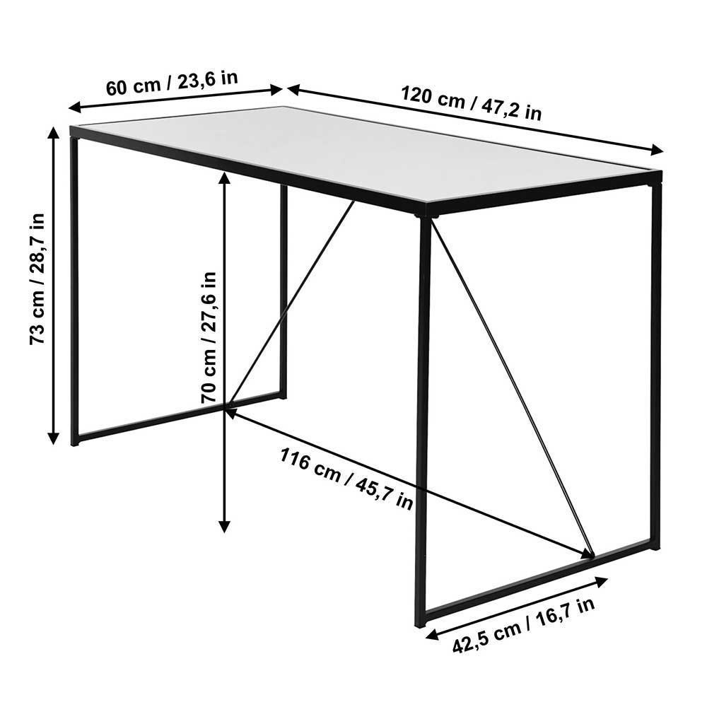 Glasschreibtisch aus Schwarzglas - Pathos