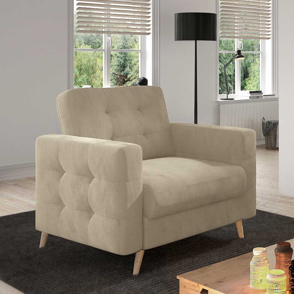 Komfortsessel in Beige Chenille - Esmea