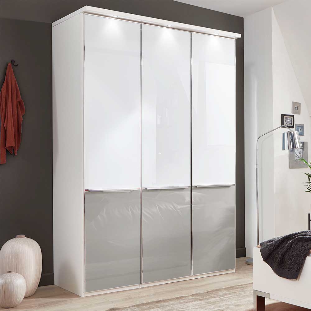 Schlafzimmer-Schrank mit Glas zweifarbig - Pascan